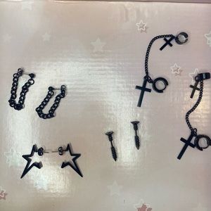 Black Rocker Earrings Assorted types